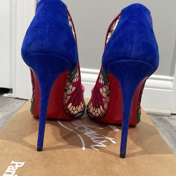 Christian Louboutin Follies Lace 100 Flora Pumps Size 38 - Picture 6 of 8